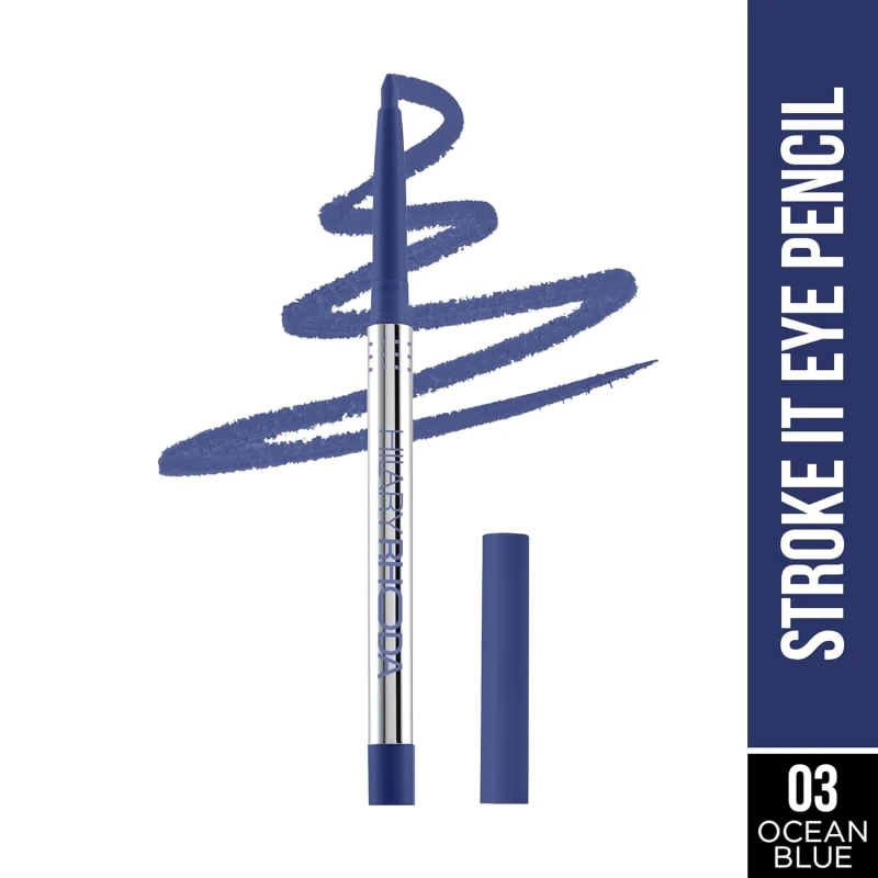 PREMIUM Stroke It Eye Pencil | Coloured Eyeliner and Kajal Pencil | Easy Glide & Quick-Drying Formula | Matte Finish | Built-in Sharpener | 0.26g (Ocean Blue | Shade 03) SH-7711 - Thumbnail 2